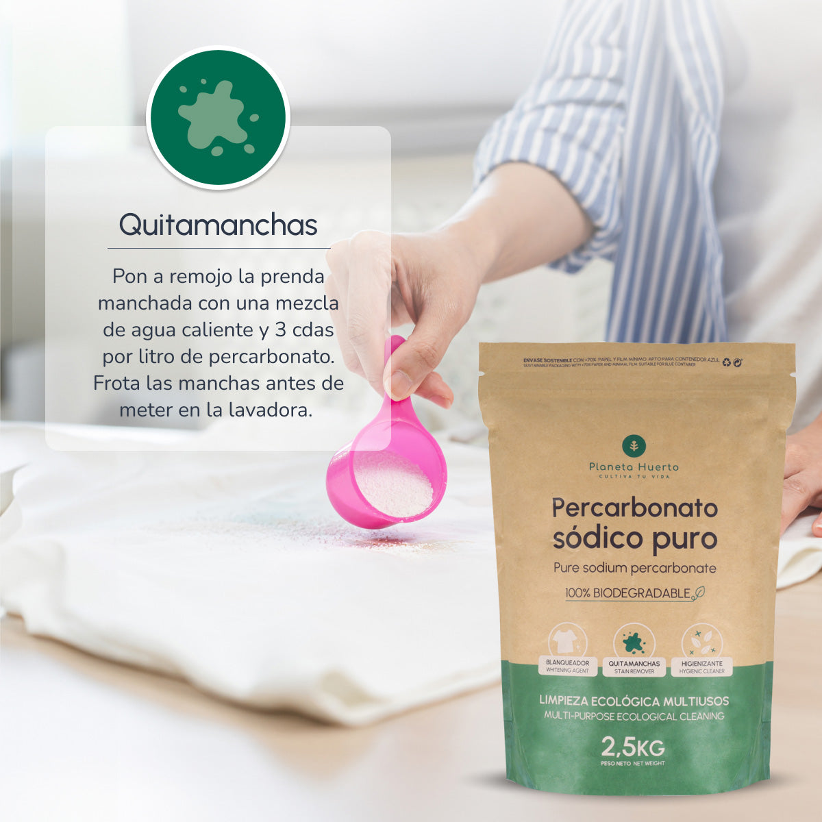 Embalagem 3x Planeta Huerto Percarbonato de Sódio 2,5 kg
