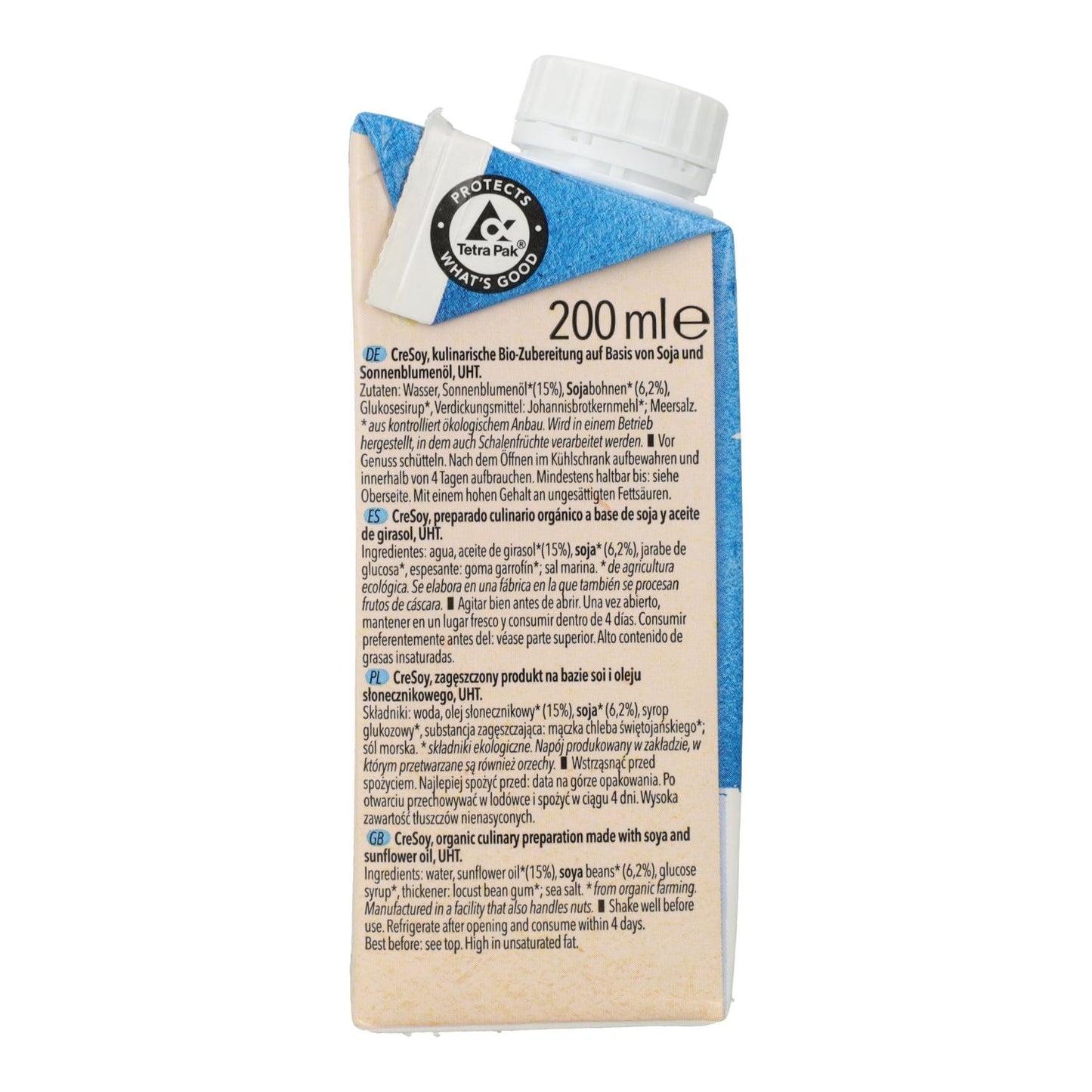 Natumi Creme de Soja Líquido Biológico para Cozinha, 200 ml