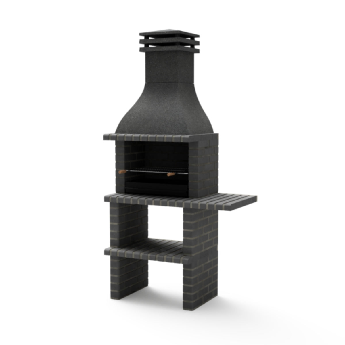 Churrasqueira preta Taos Plus com mini bancada, Movelar