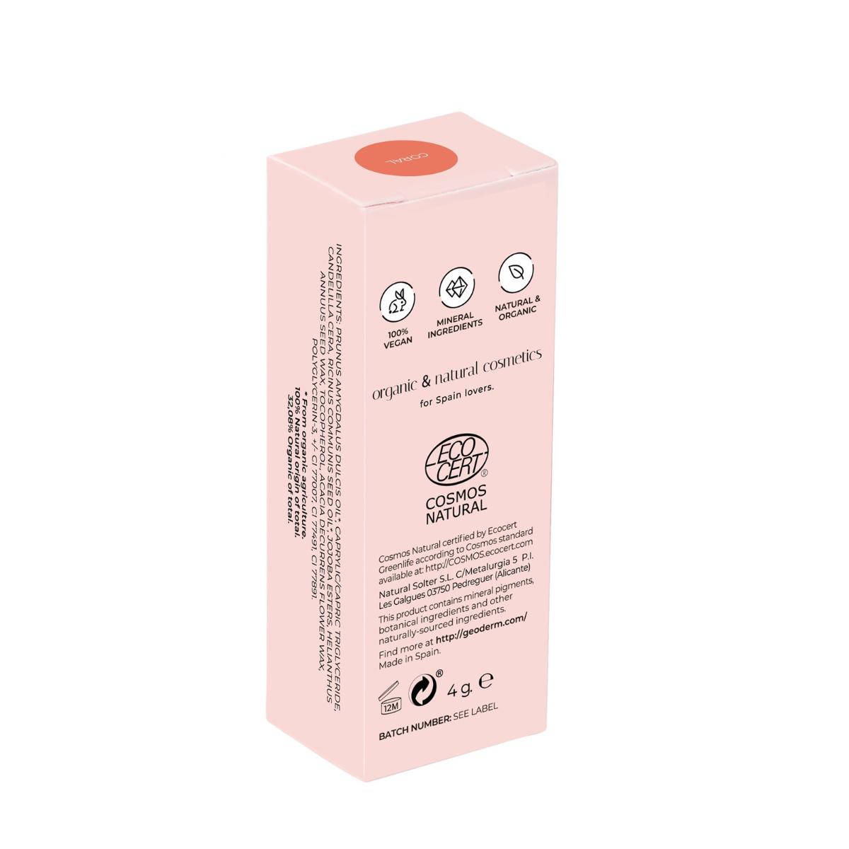 Batom Coral/Castanho Laranja Claro (Natural e Vegan) Geoderm 4 g