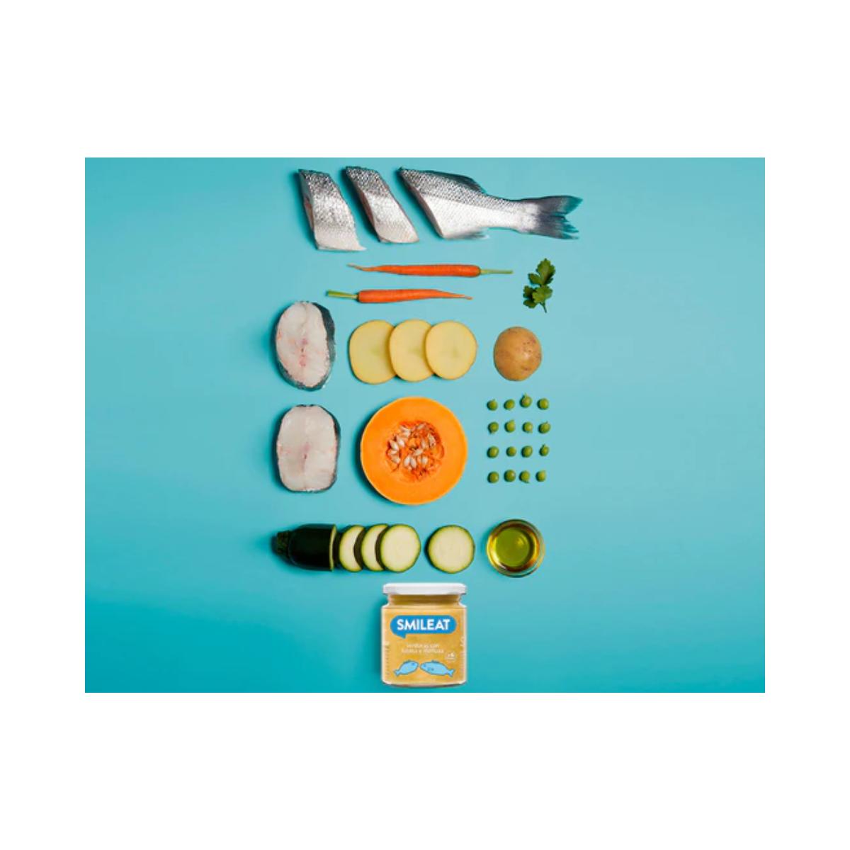 PROMOÇÃO 3x Smileat Pote de Vegetais Biológicos com Robalo e Pescada, 230g