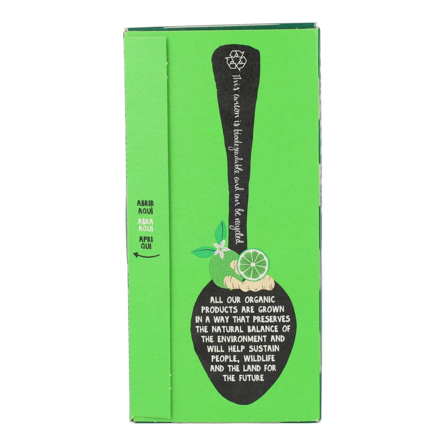 Chá verde biológico de limão e gengibre Cupper 20 saquetas