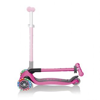 Trotinete dobrável Primo Pink com rodas iluminadas Globber