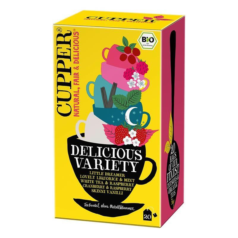 Pack de chá orgânico Cupper com 20 saquetas