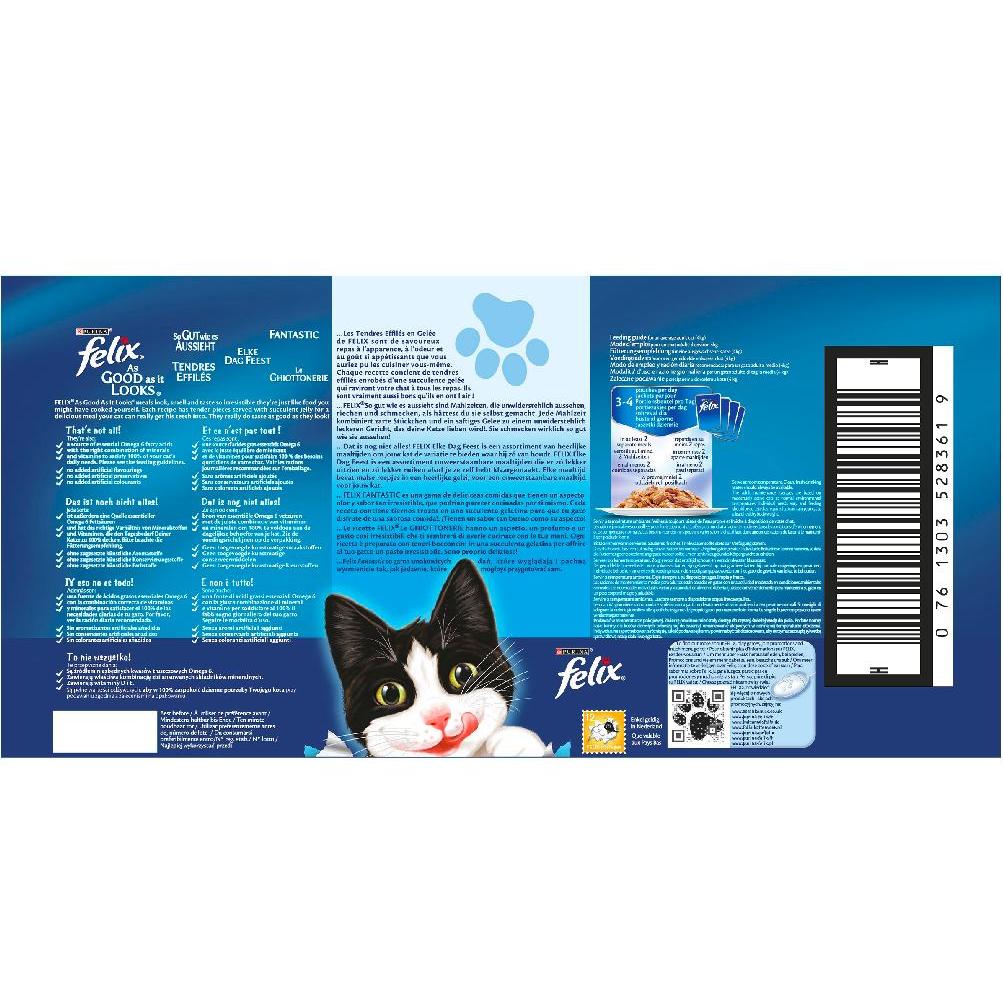 FELIX Fantástica Seleção de Sabores em Gelatina sortida embalagem 44 x 85 g Gato