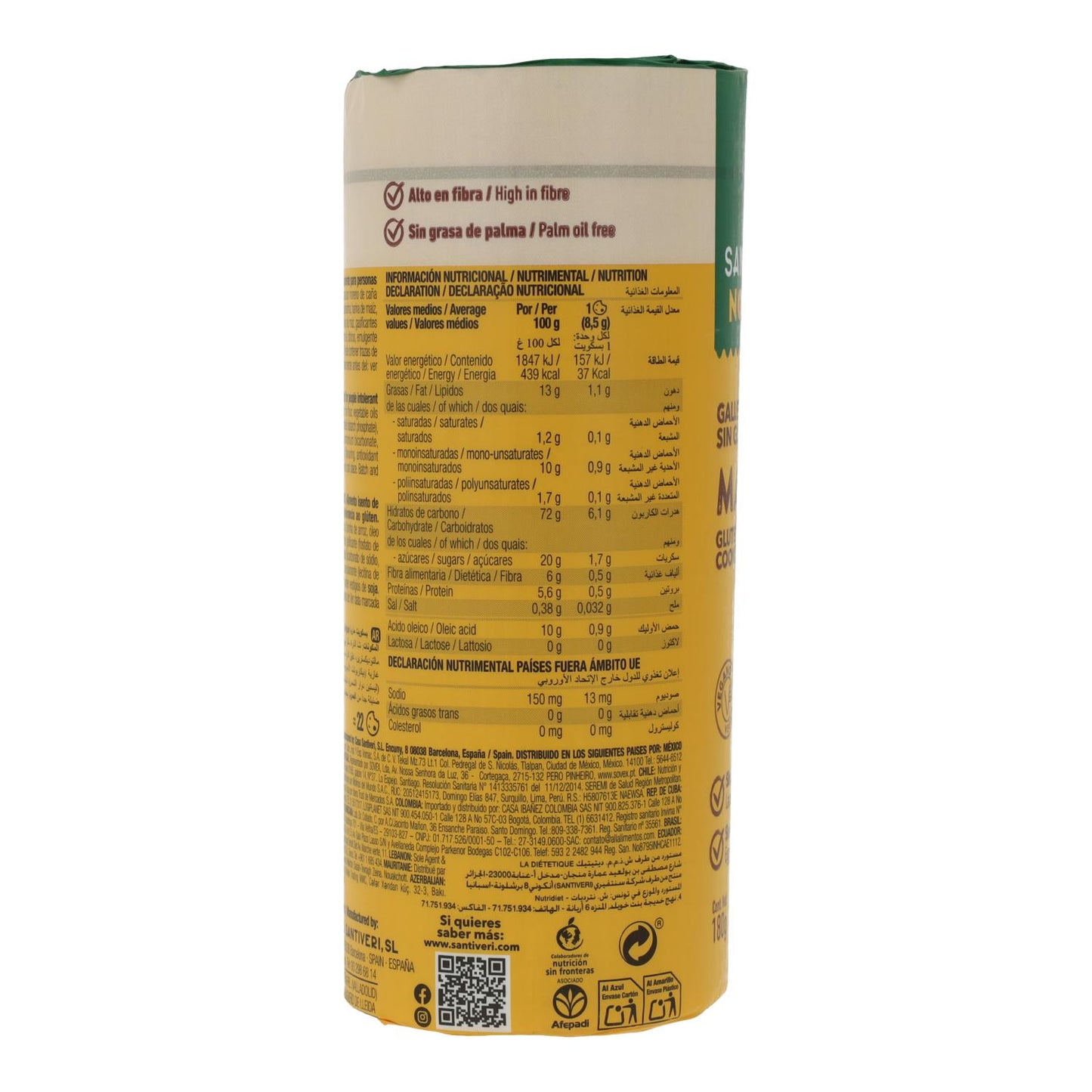 Bolachas Maria sem glúten Santiveri Noglut 180 g