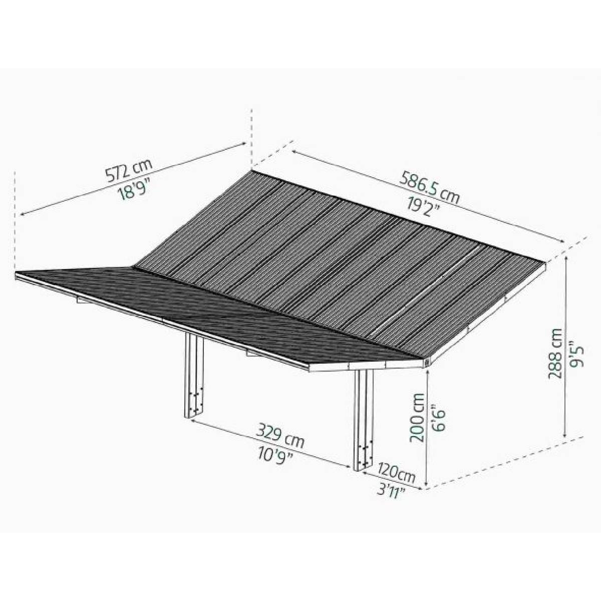 Carport Sydney Apex Wings Carport com cobertura dupla