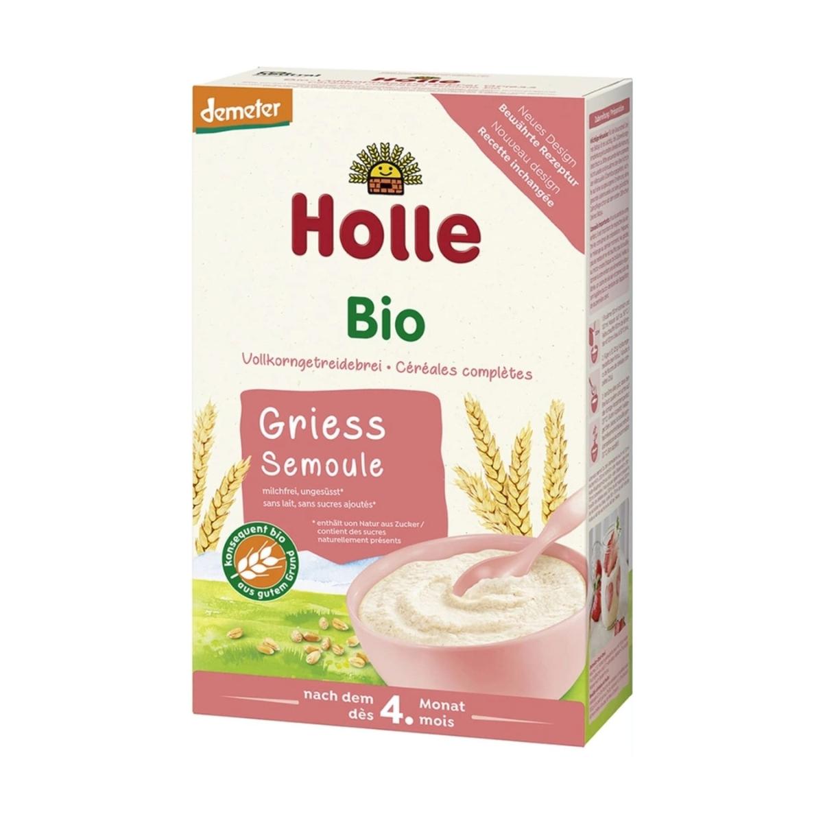 Papa de Sêmola de Trigo Biológico Holle +4M, 250 g