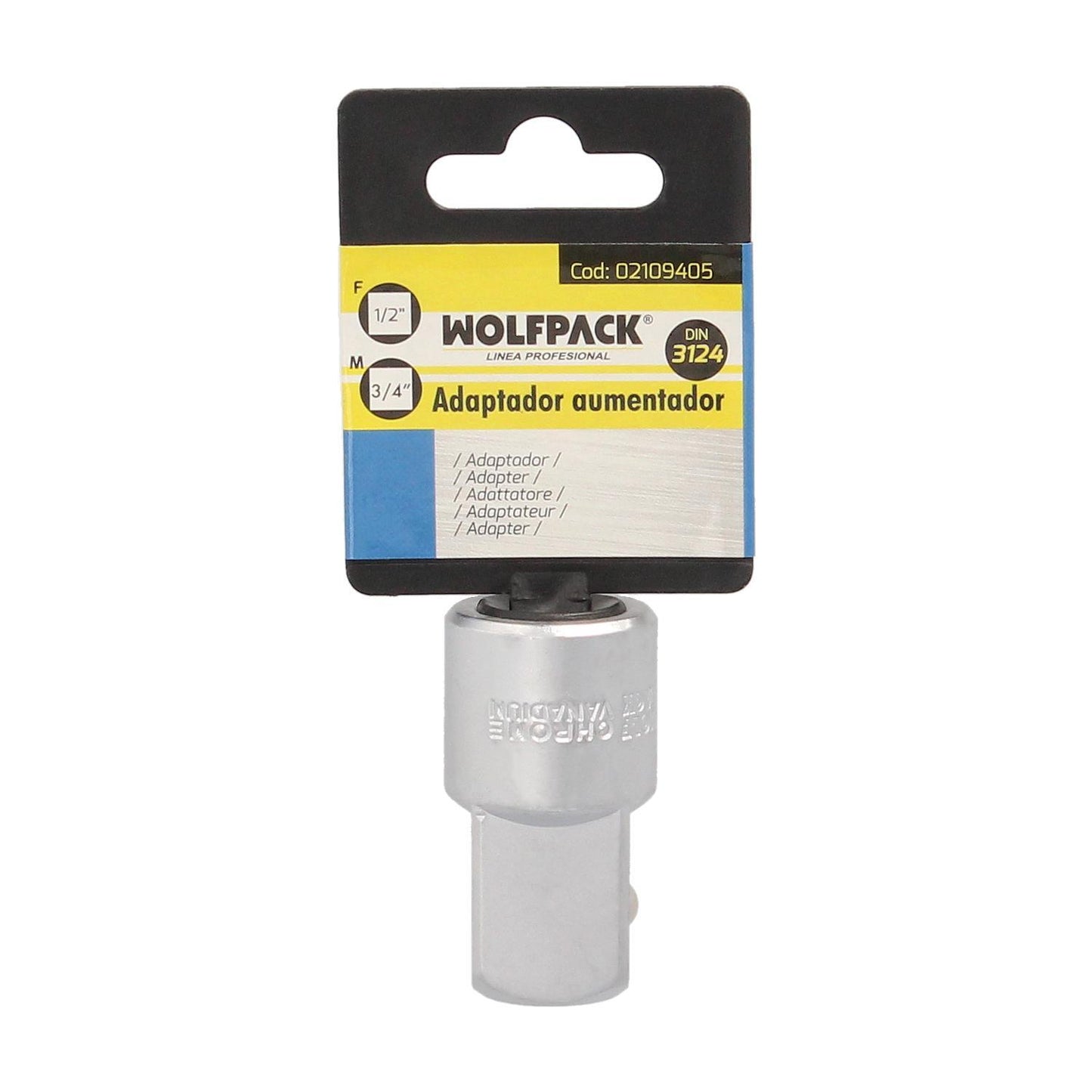 Adaptador Reductor 1/2 Hembra A 3/4 Macho Acero Cromo Vanadio, Aristas Redondas, Reductor Carraca,