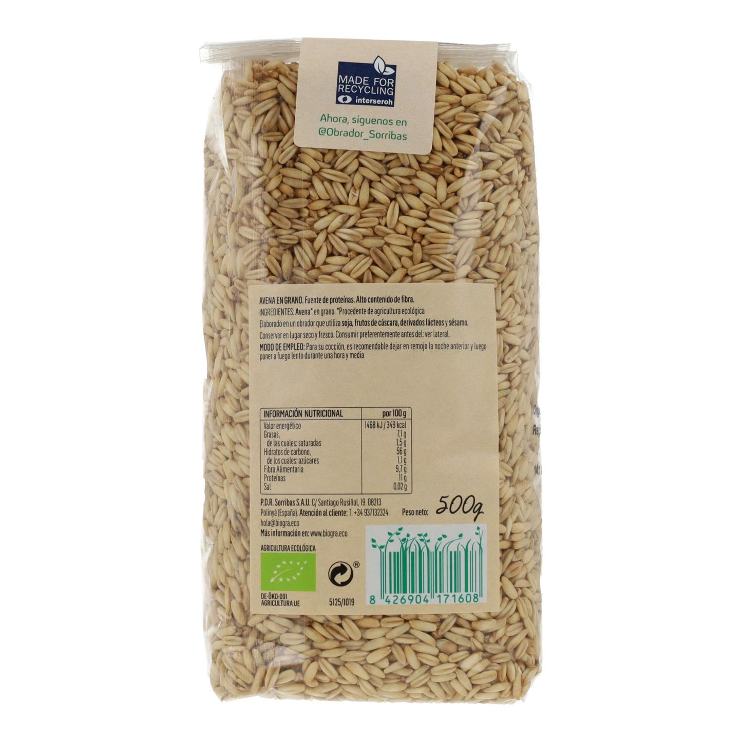 Aveia em grão Biogra BIO, 500 g