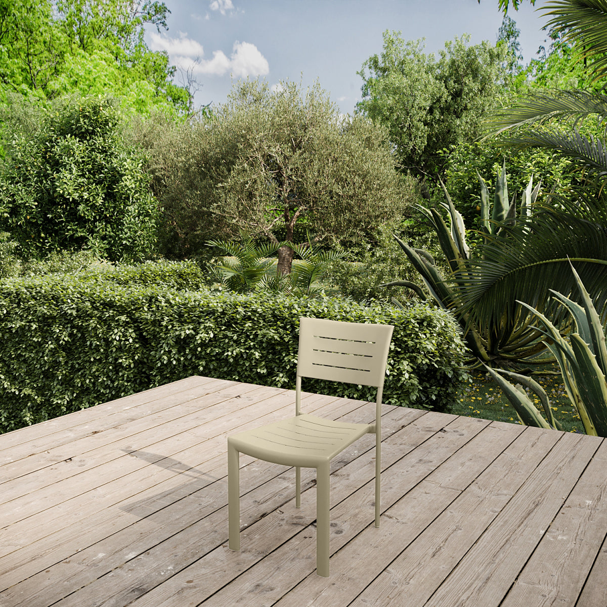 Lote De 4 Sillas De Jardín Apilables Inari Aluminio Beige Arena - Muebles De Jardín - 45x59,5xh84cm_4
