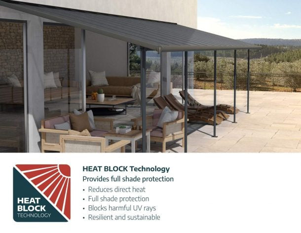 Pérgola anexa Capri 299x735 cm cinzento Canopia da Palram