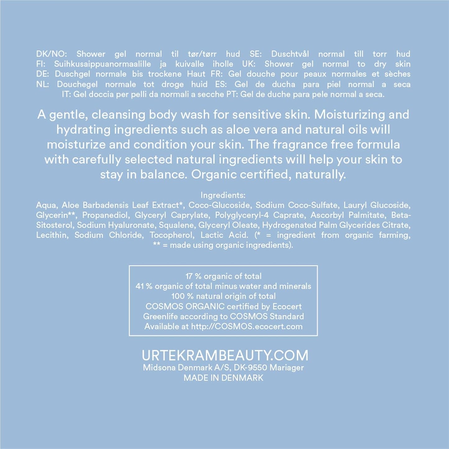 Sabonete líquido sem fragrância Urtekram 500 ml