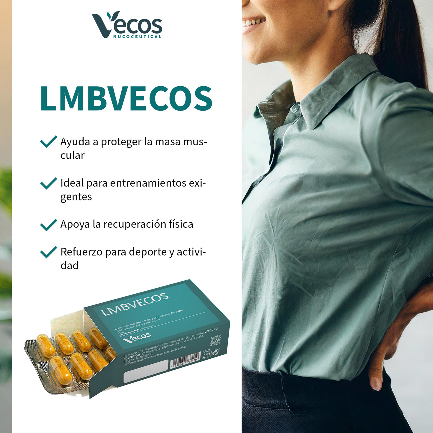 Lmb Vecos 60 Cápsulas | Dolor Lumbar Y Molestias Nerviosas | Con Ácido R-lipoico, Harpagofito Y Cúrcuma_3