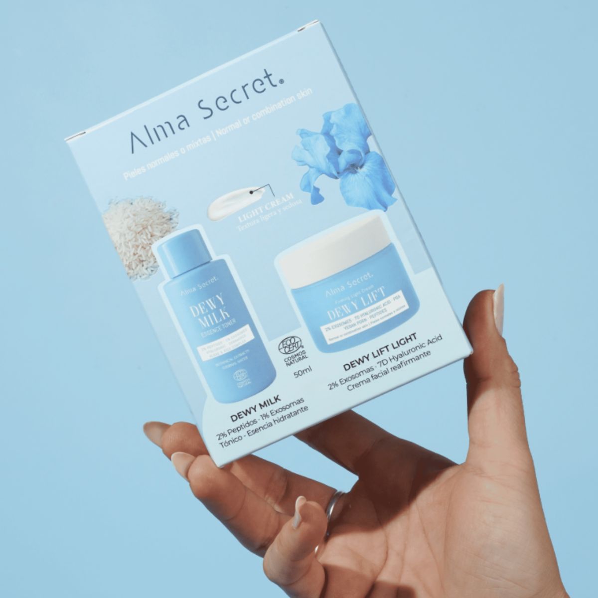 Cofre Crema día dewy lift "Light" piel normal-mixta 50 ml + Mini tónico dewy milk 50 ml