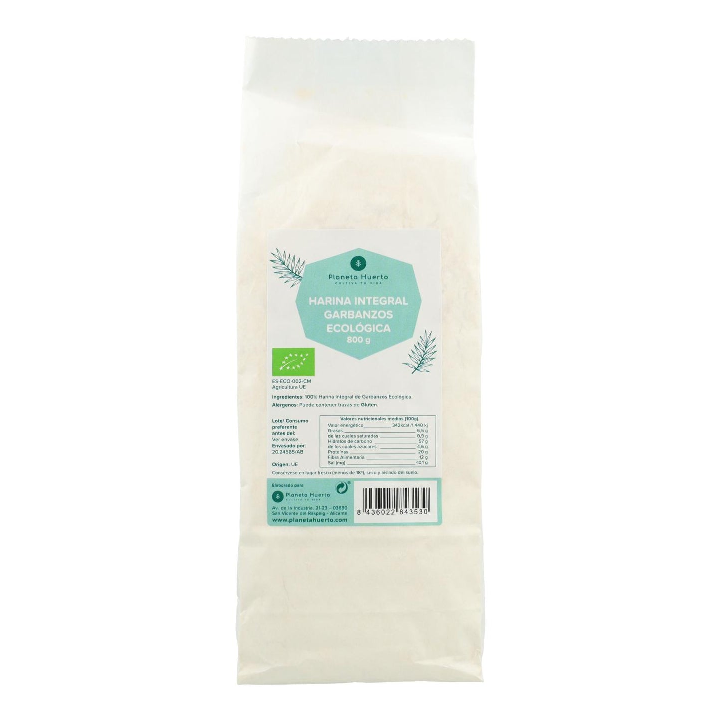 Farinha de Grão de Bico Integral Eco Planeta Huerto 800 g