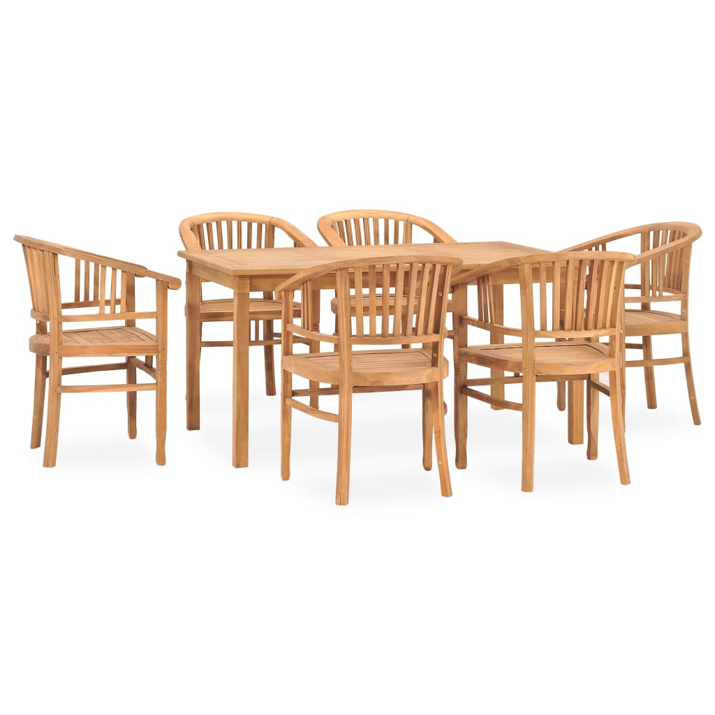 Vidaxl Conjunto De Comedor Para Jardín 7 Piezas Madera Maciza De Teca_5