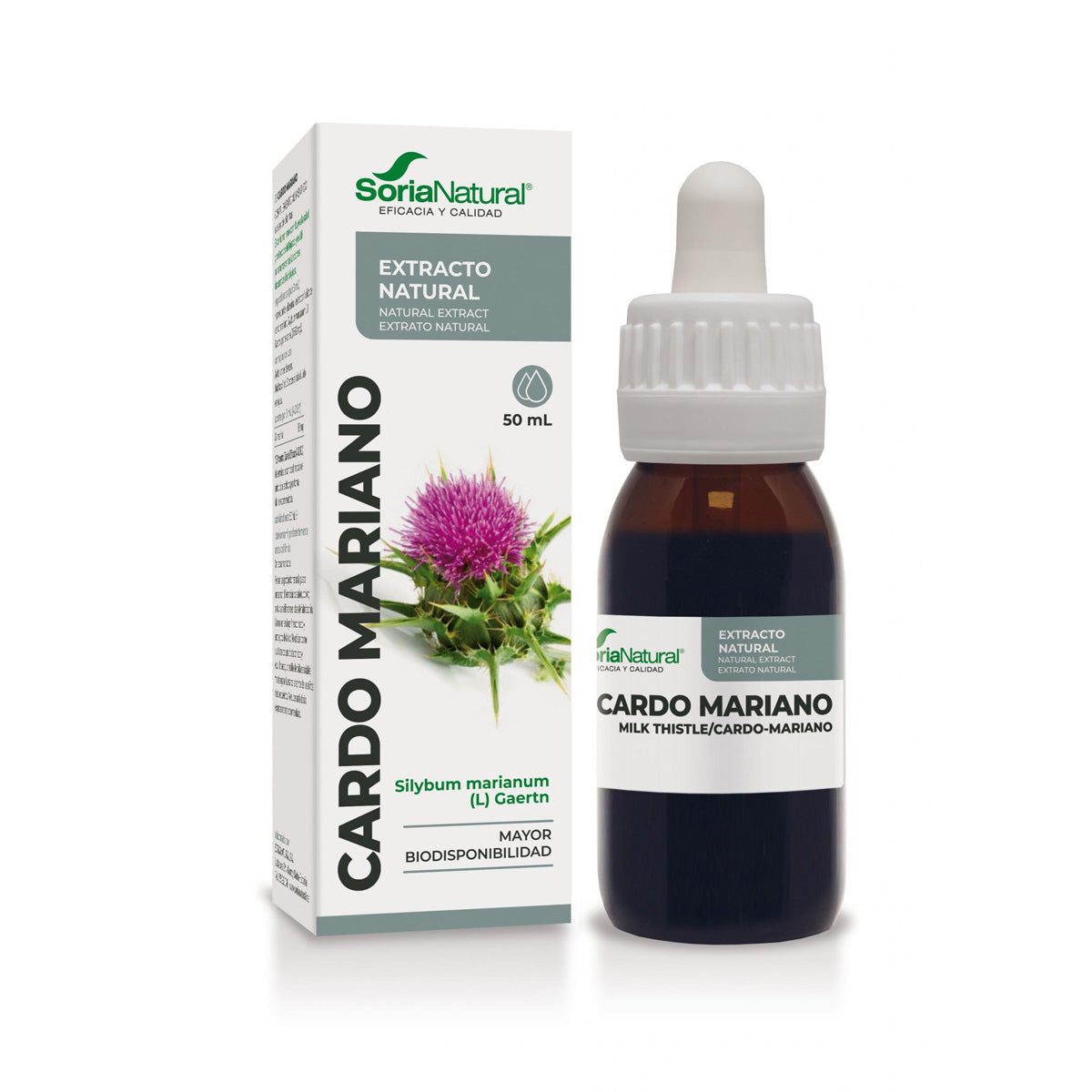 Embalagem de 3 Extratos de Cardo Mariano Soria Natural, 50 ml
