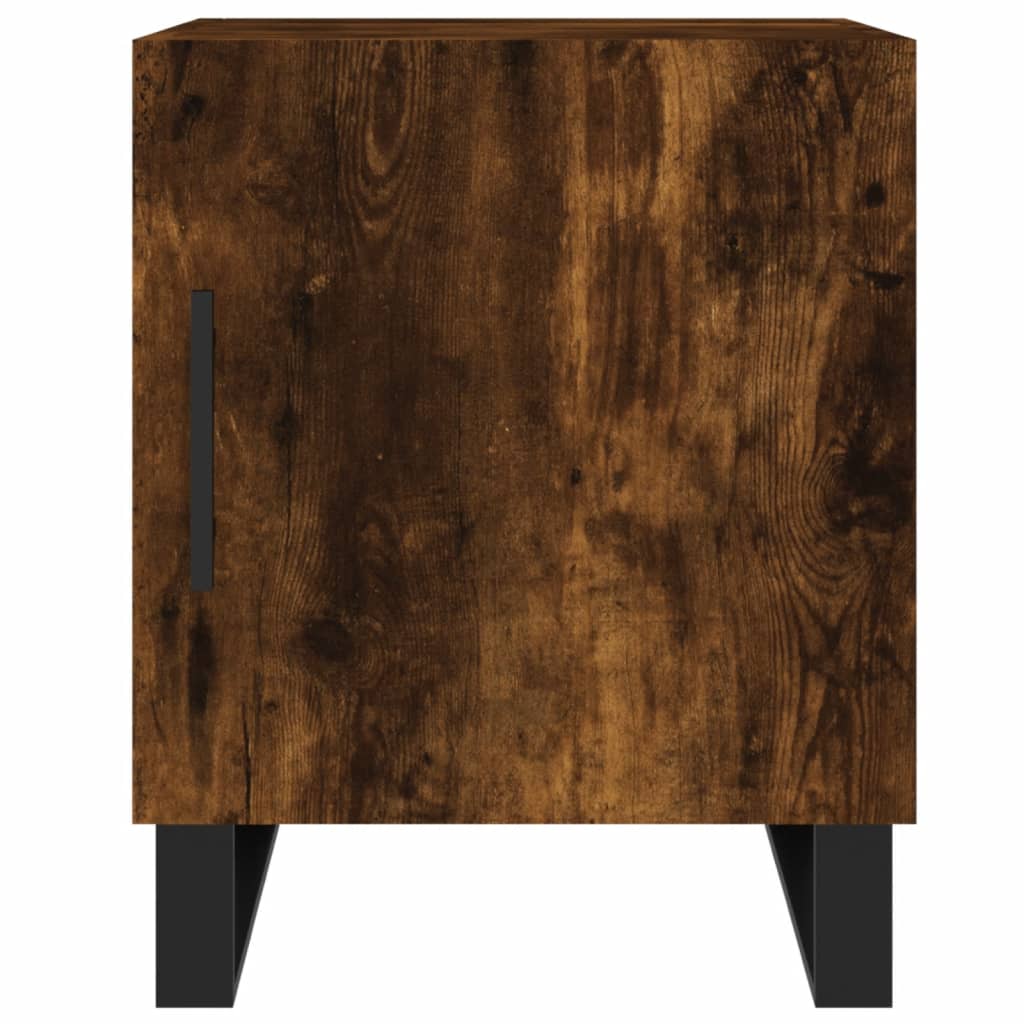 Mesita De Noche Madera De Ingeniería Roble Ahumado 40x40x50 Cm_4