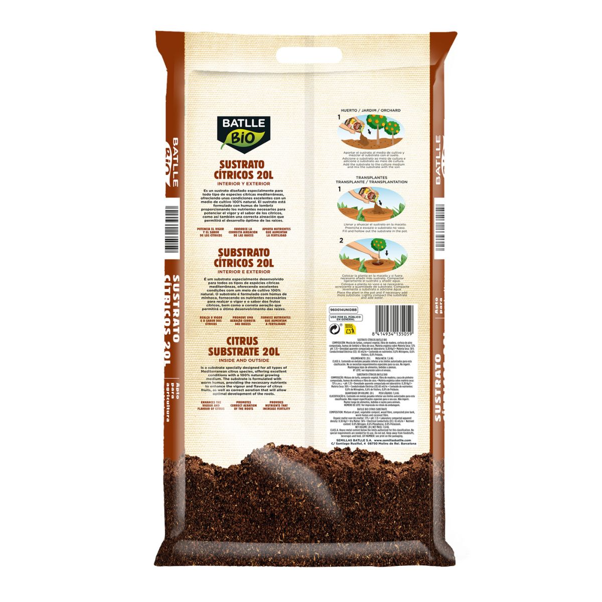 Sustrato Cítricos Batlle Bio 20 L