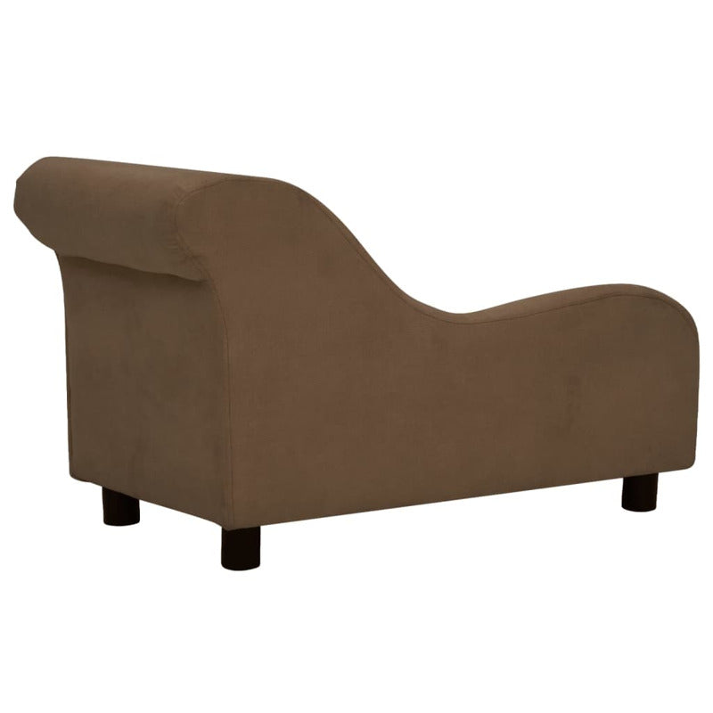 Vidaxl Sofá Para Perros Con Almohada Marrón Felpa 83x44x44 Cm_5