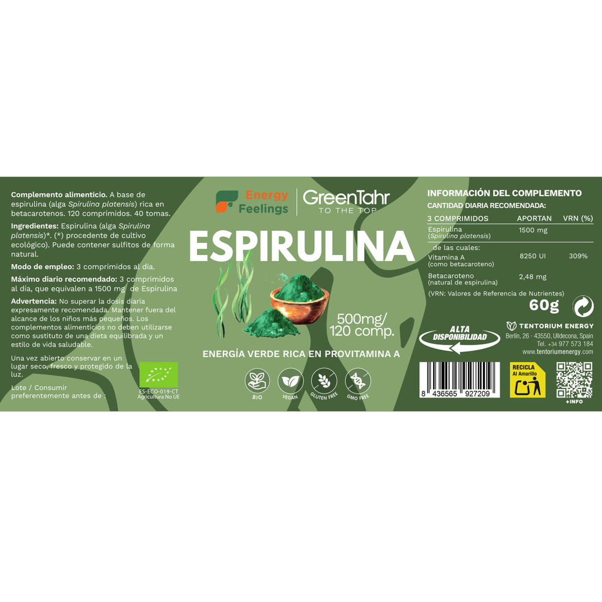 Espirulina ECO Energy Feelings 120 comprimidos