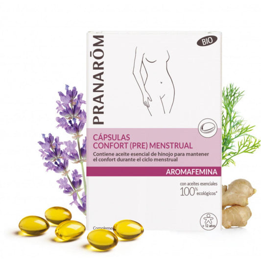 Cápsulas de conforto pré-menstrual BIO Pranarom 30 cápsulas