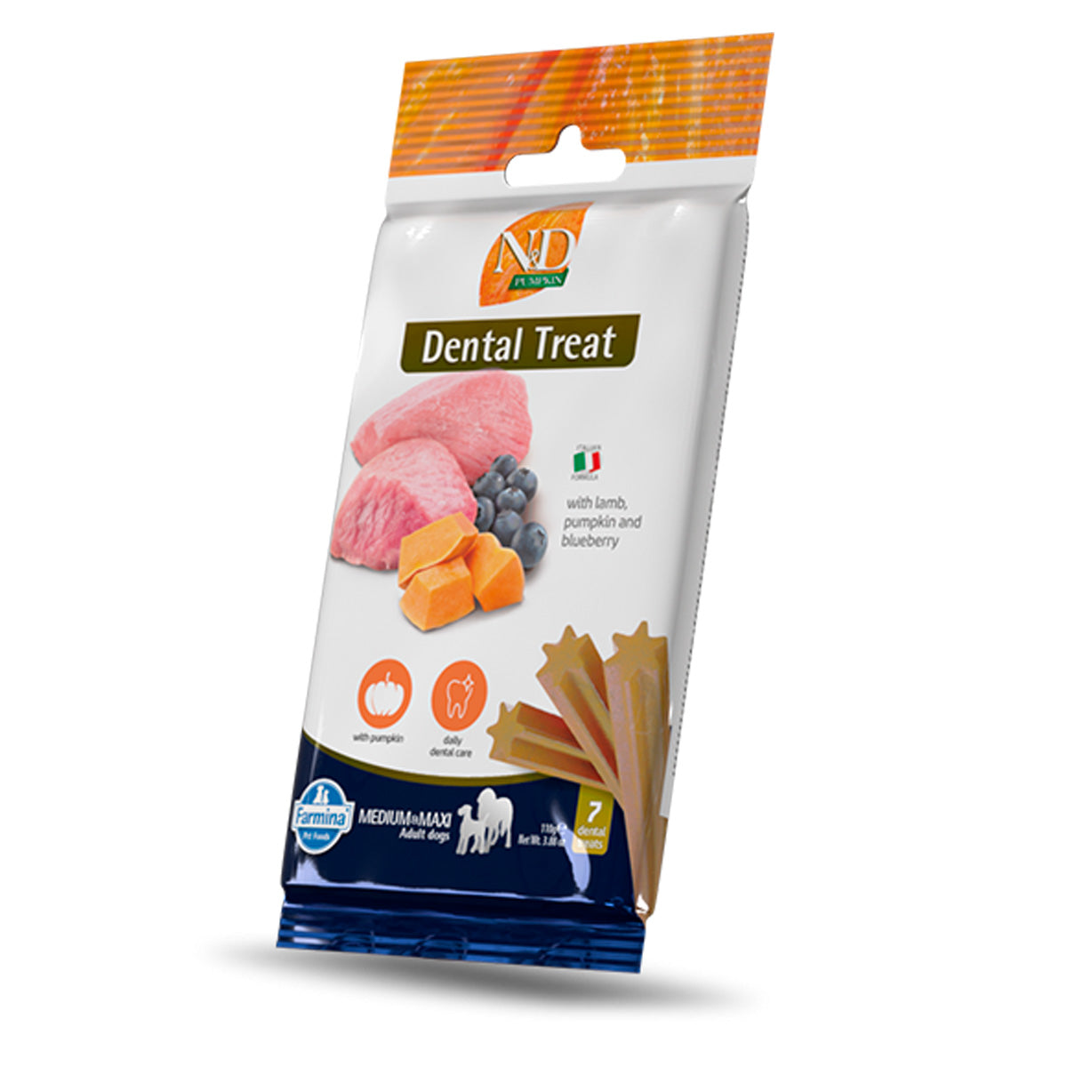 Tratamento Dentário Abóbora Cordeiro e Mirtilo Médio/Máximo, Farmina