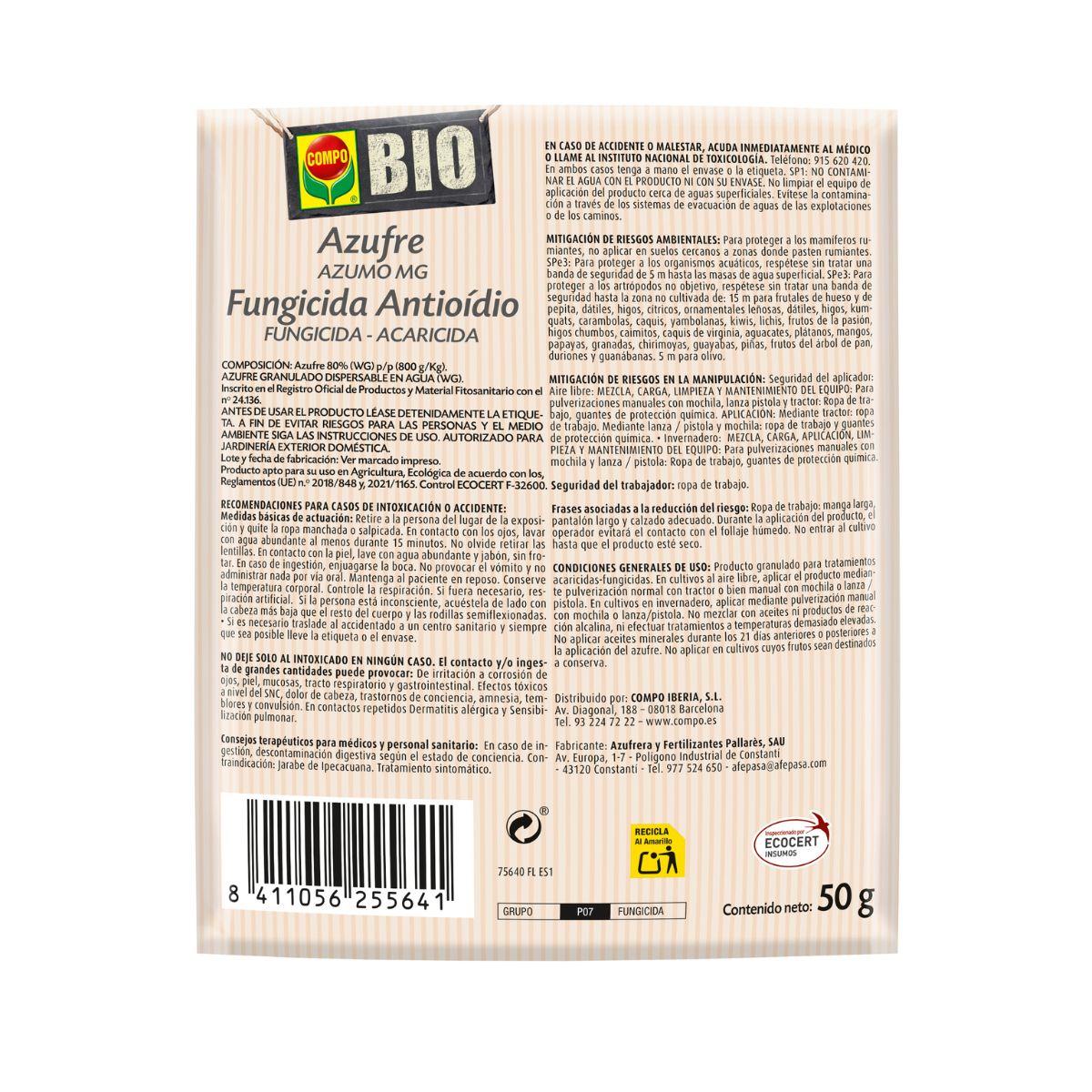 Compo Bio Fungicida Acaricida Enxofre Anti-Ódio 50 g