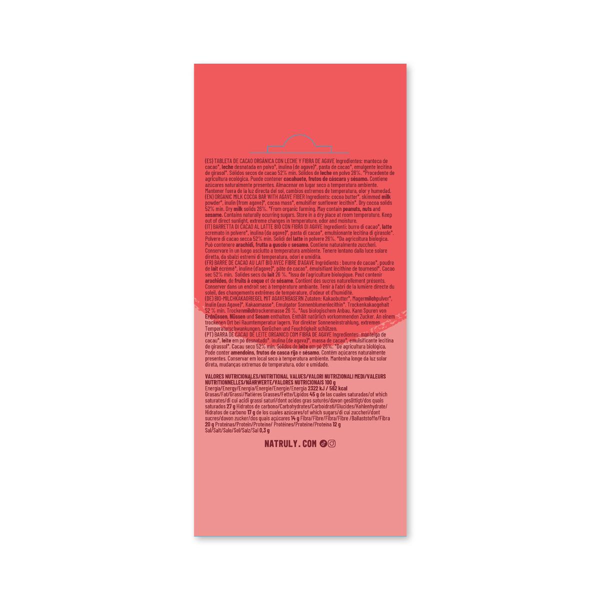 Tablete de Chocolate de Leite Natruly BIO Chocolicious 85 g