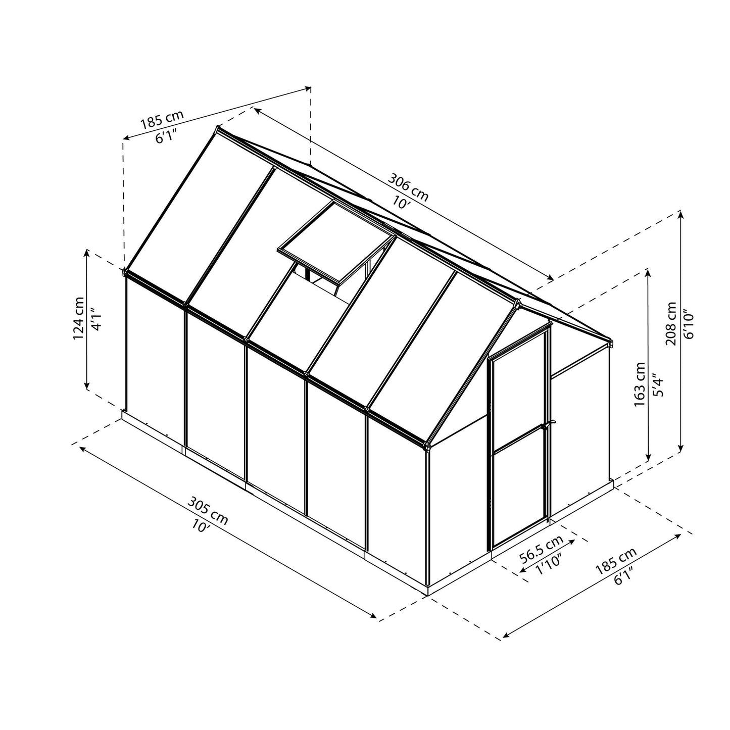 Estufa Mythos 306x185x208 cm verde