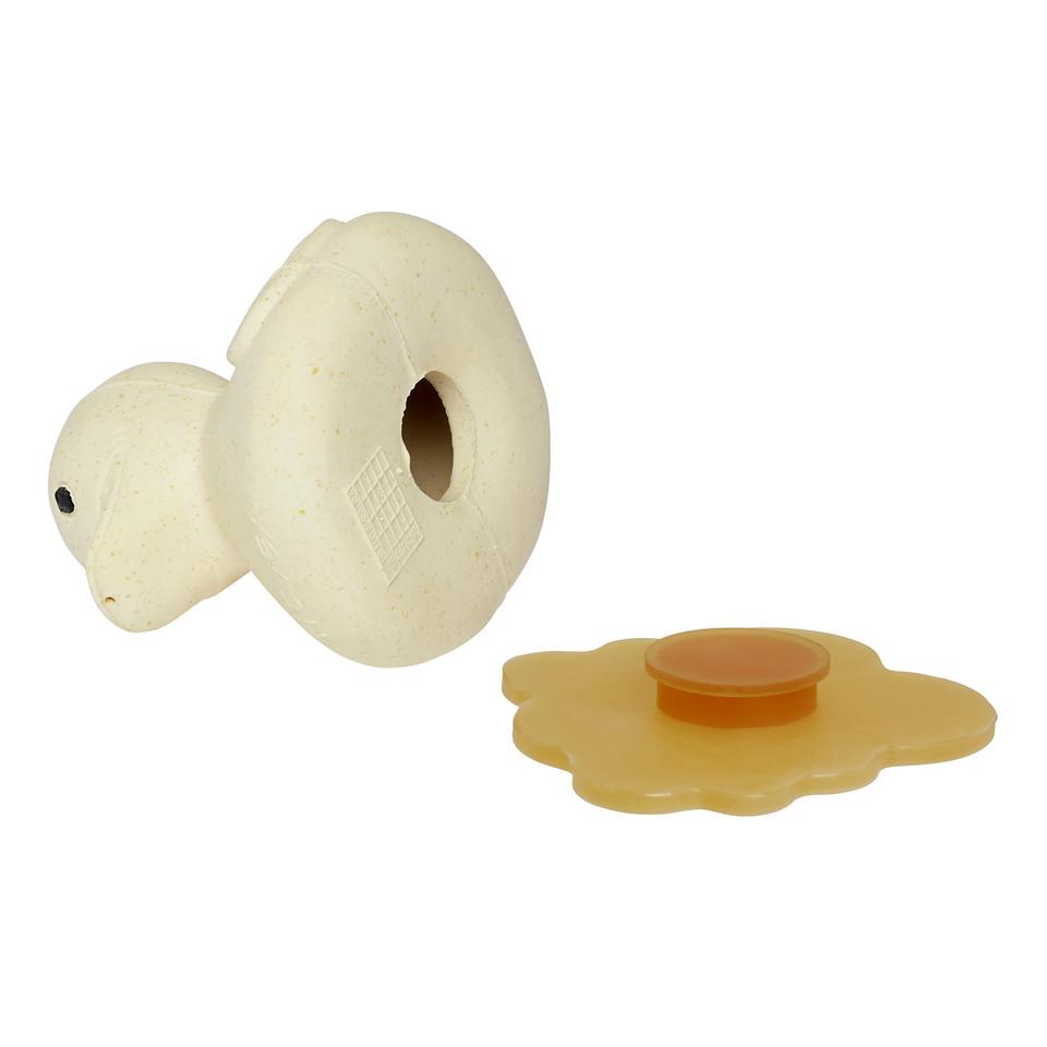 Pato de borracha natural "Squeeze & Splash", cor de areia