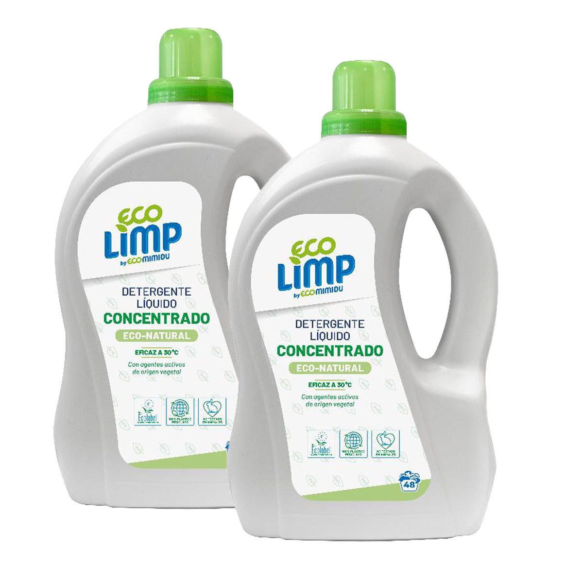 Embalagem de 2 Detergentes Líquidos Mimidu ECO Regular 48 doses