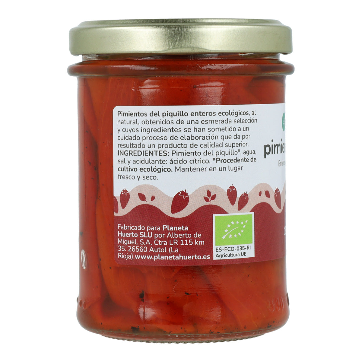 Pimento piquillo inteiro ECO Planeta Huerto 185g