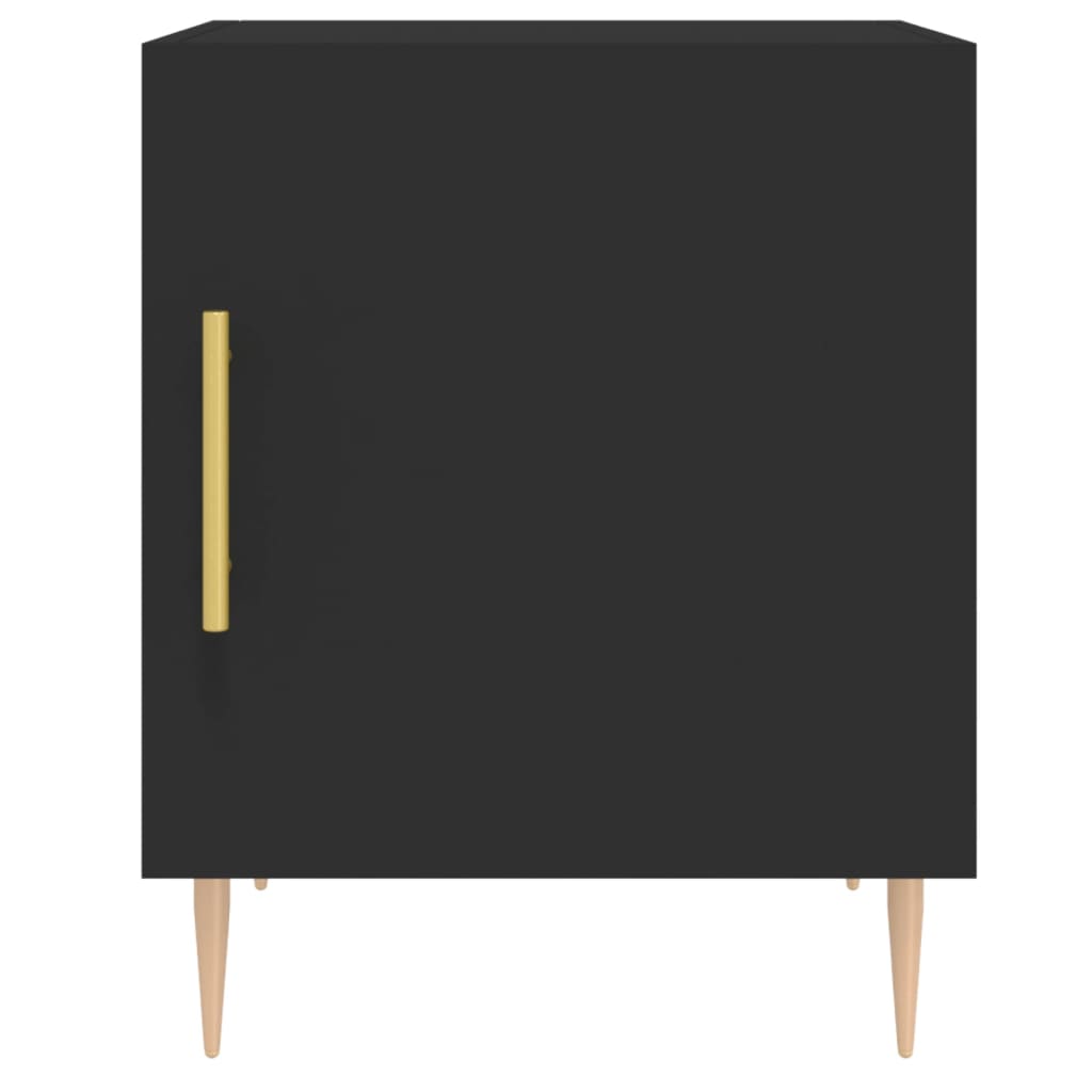 Mesita De Noche Madera De Ingeniería Negro 40x40x50 Cm_4