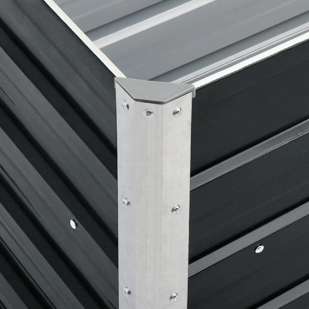 Arriate De Jardín De Acero Galvanizado Antracita 240x40x77 Cm_5