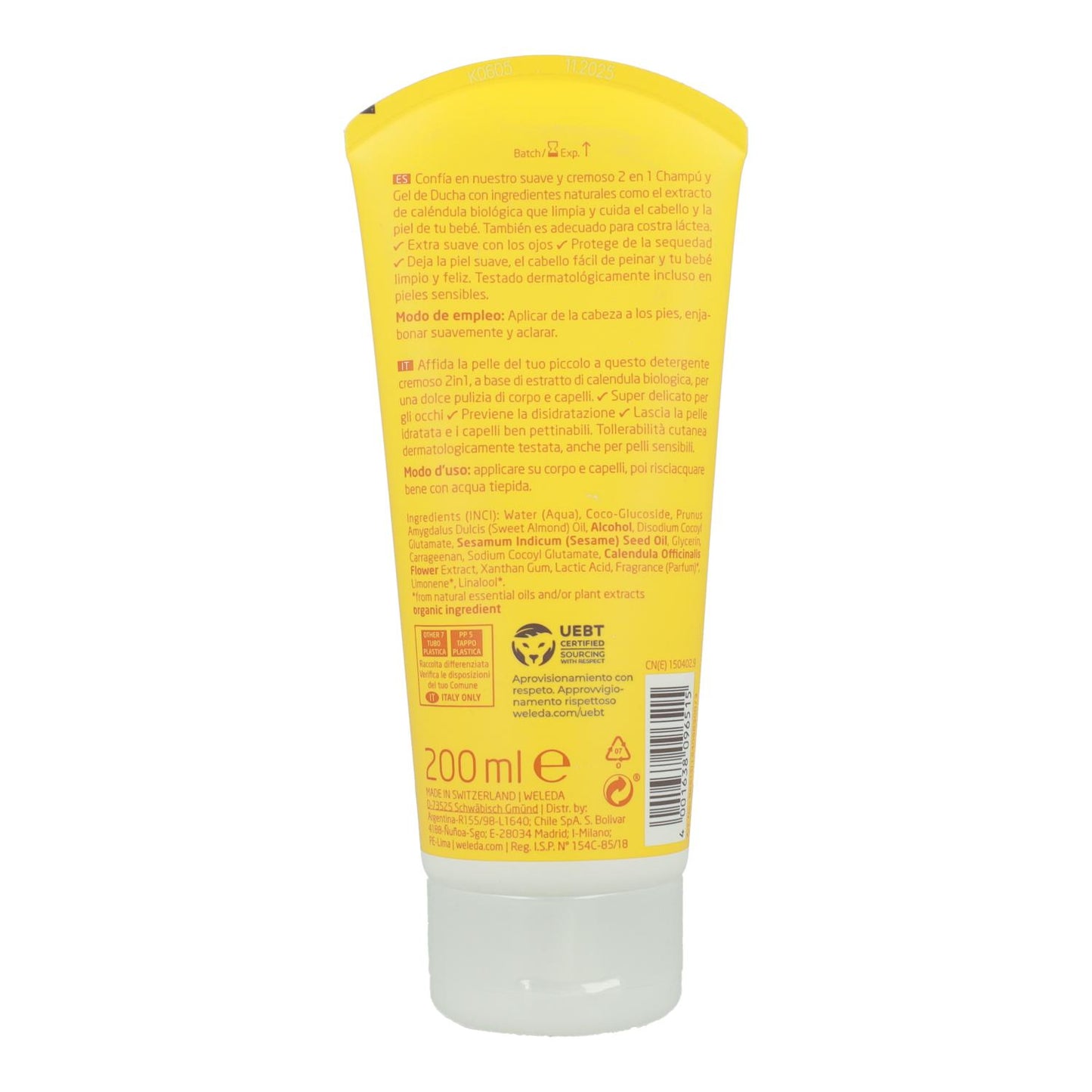 Champô e Gel de Banho Weleda Calendula Baby 200 ml