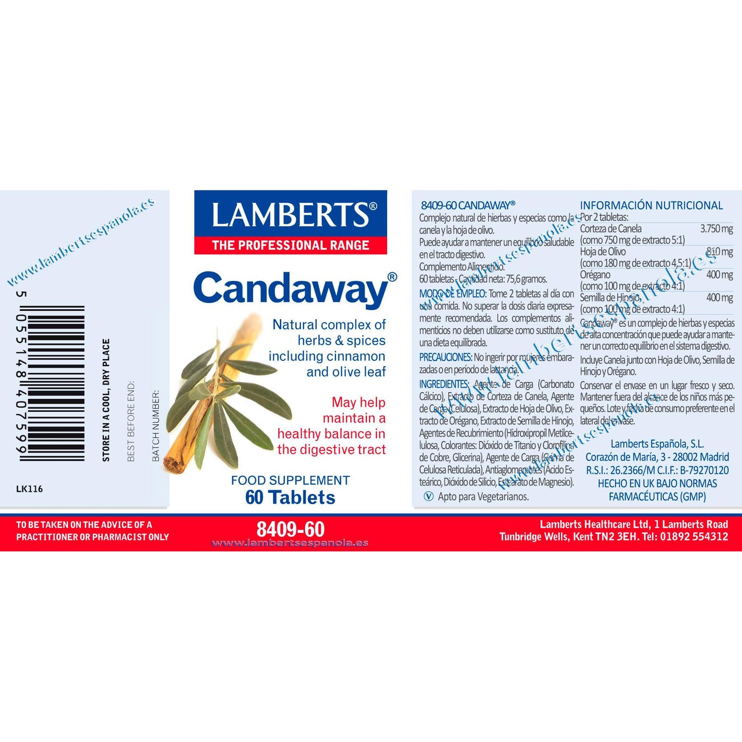 Candaway Lamberts 60 comprimidos