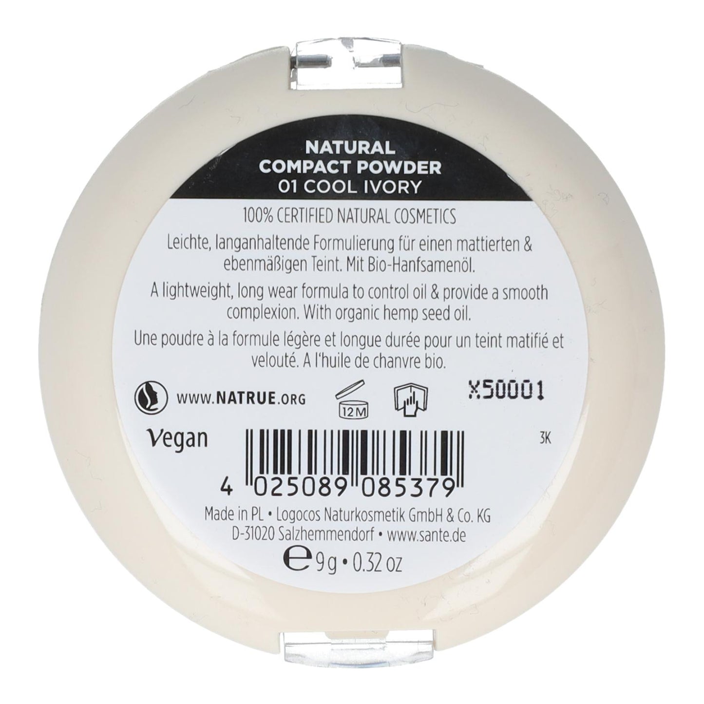 Maquilhagem Compacta 01 Cool Ivory Sante 9 g