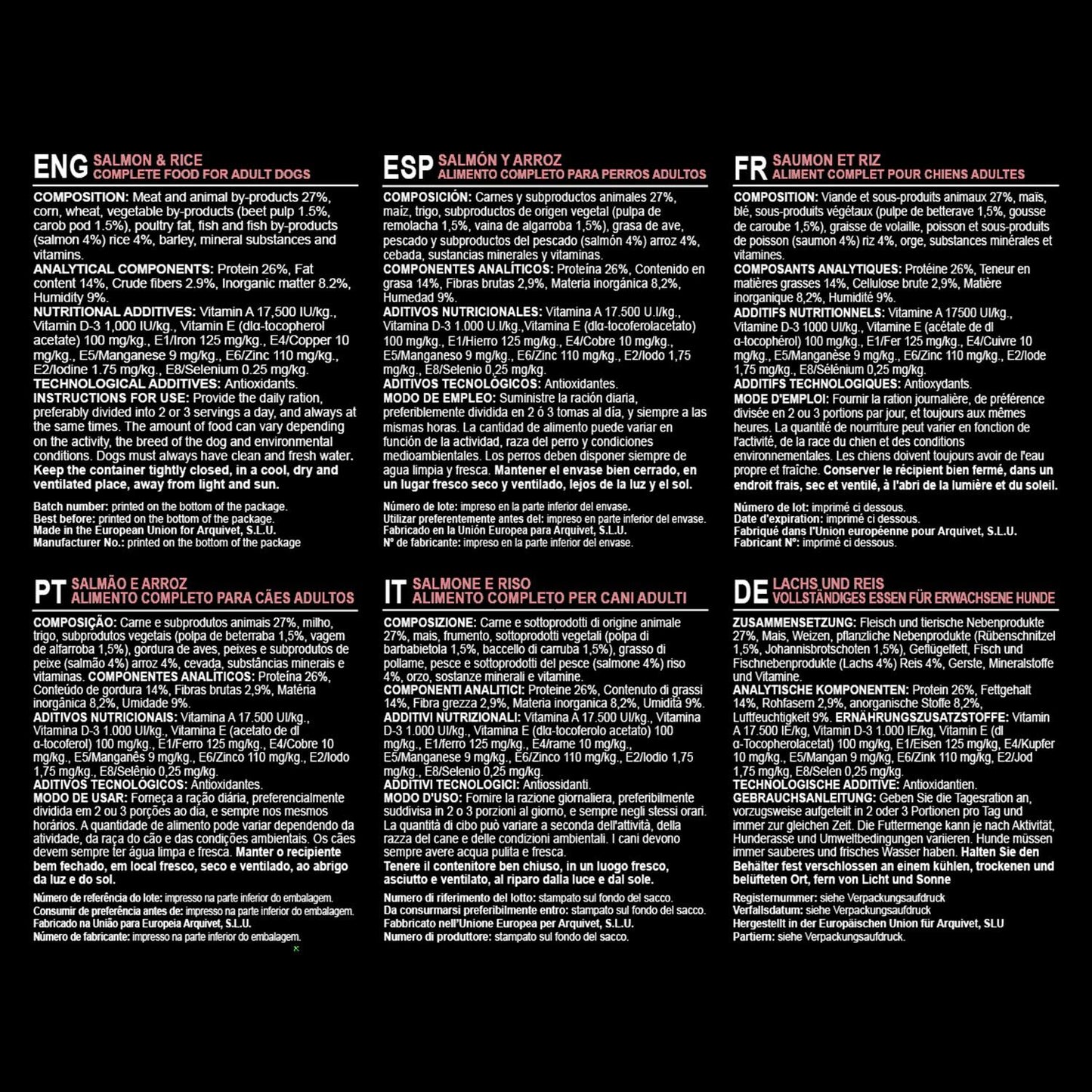 Ração para cães Arquivet Original Salmão e Arroz 12 Kg 12 kg