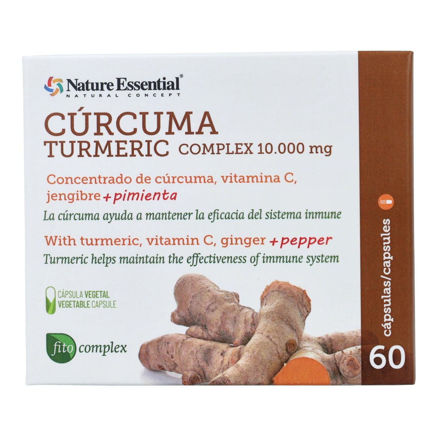 Complexo de curcuma Nature Essential 10000 mg, 60 cápsulas