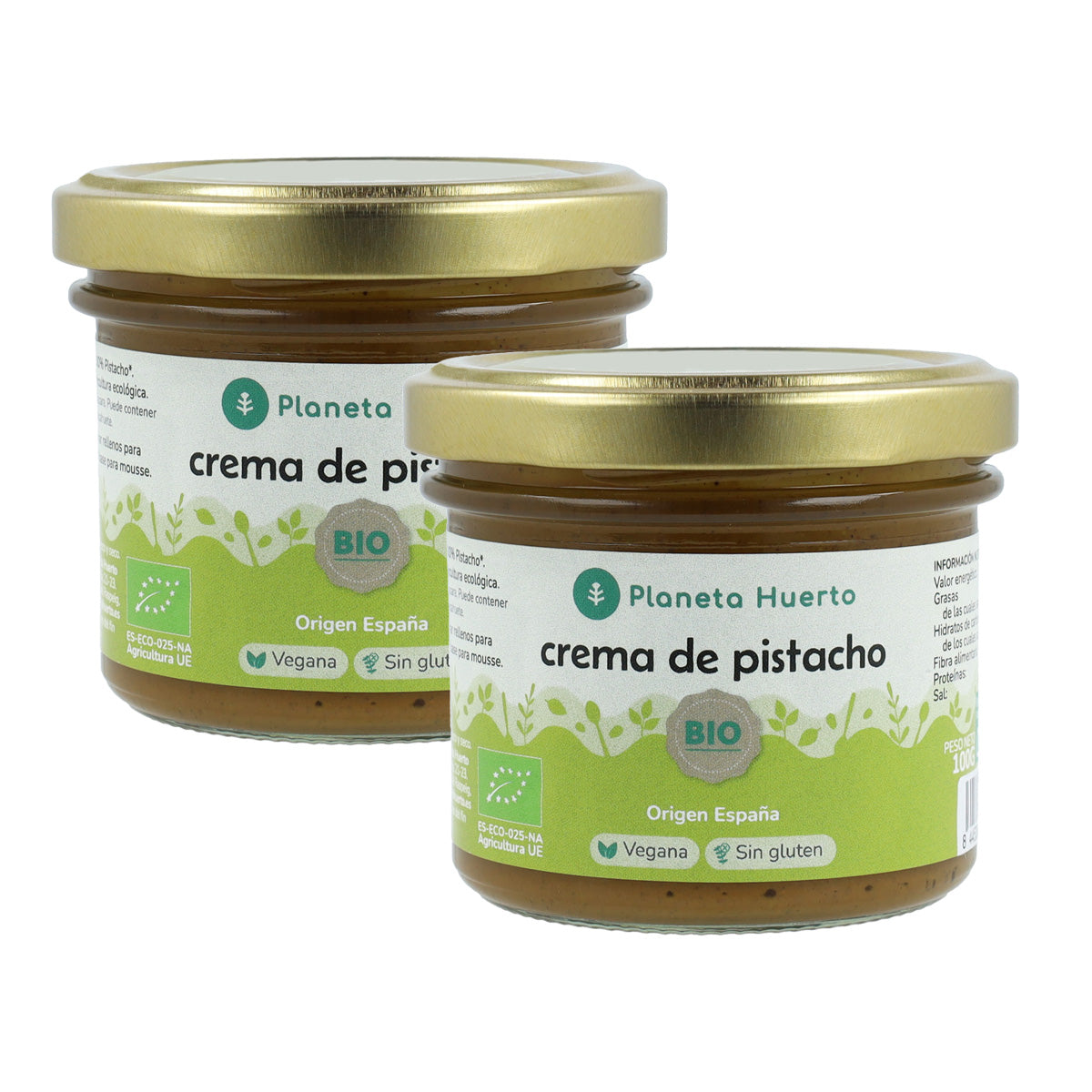 Pack de 2 Cremes de Pistácio 100% Biológicos da Planeta Huerto, 100 g