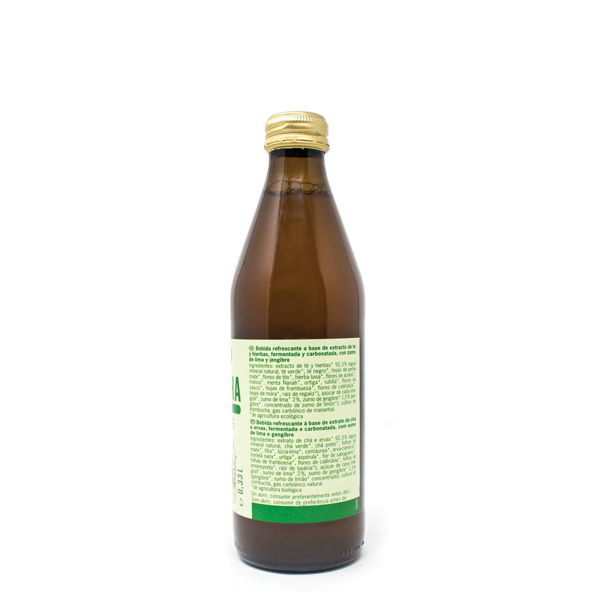 Kombucha de limão e gengibre Voelkel 330 ml