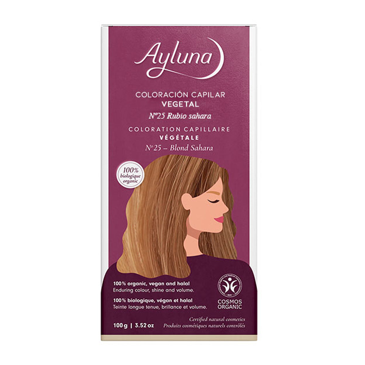 Colorante Vegetal 25 Rubio Sahara Ayluna, AYLUNA, 100 g