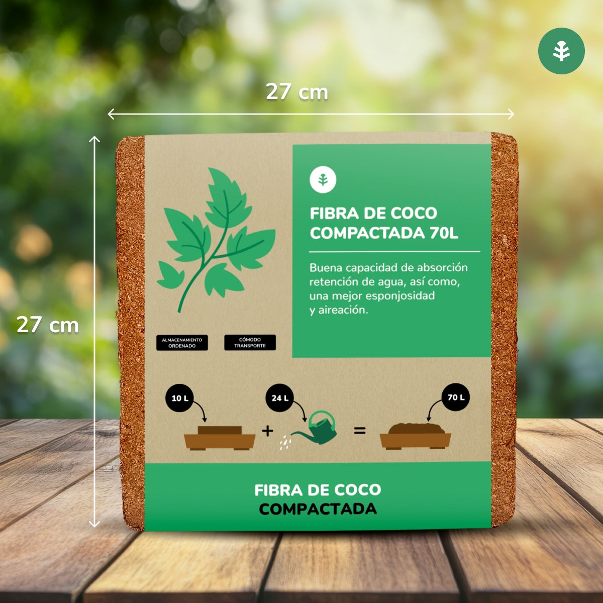 Substrato de Fibra de Coco Planeta Huerto 70 Litros