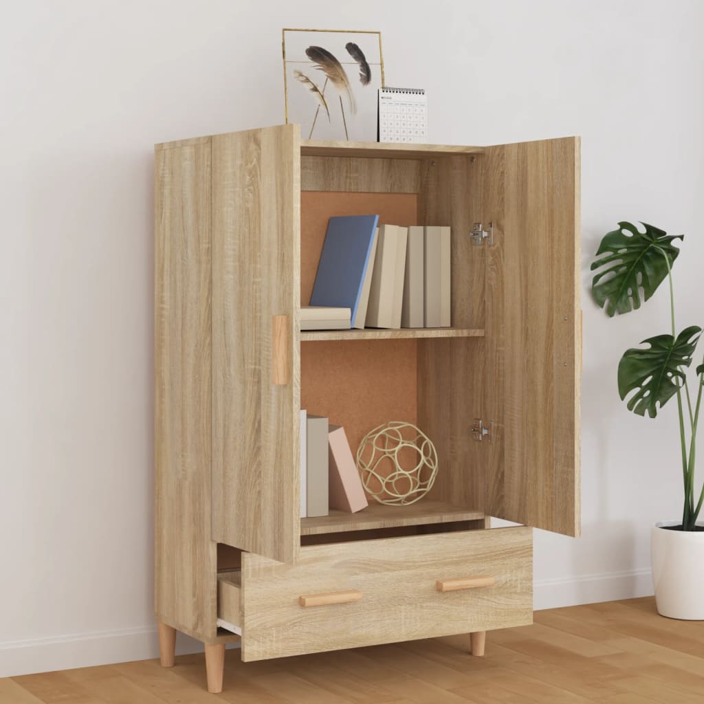 Aparador Madera Contrachapada Roble Sonoma 70x31x115 Cm / Vetonek_5