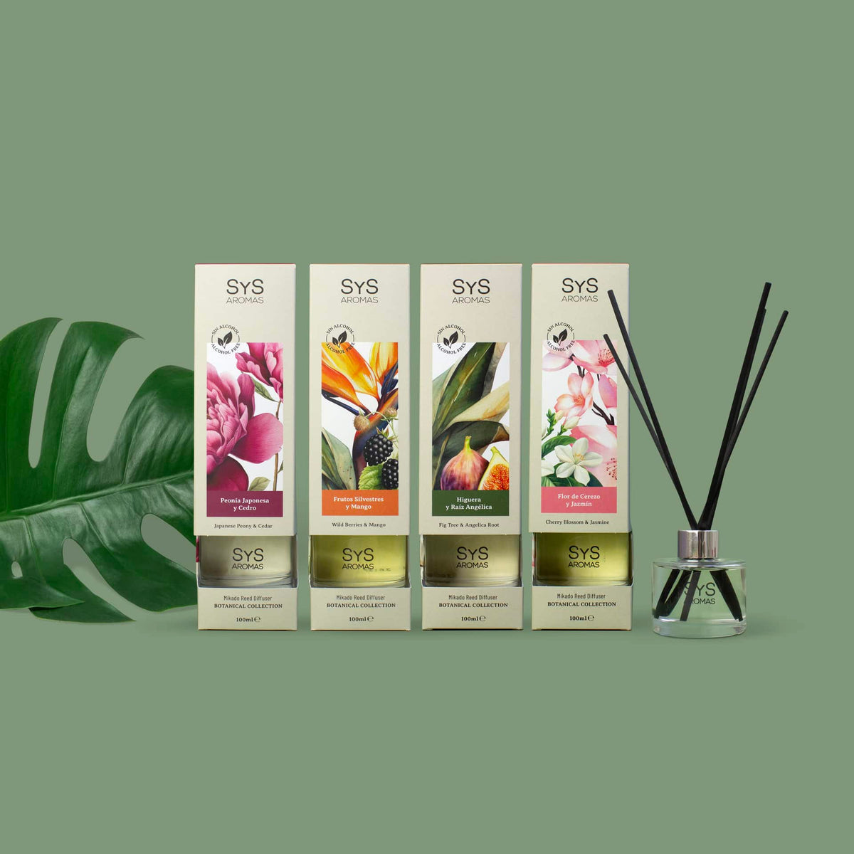 Ambientador Mikado Flor de Cerezo y Jazmín Botanical SYS Aromas 100 ml | Floral y Dulce | Sin Alcohol_3