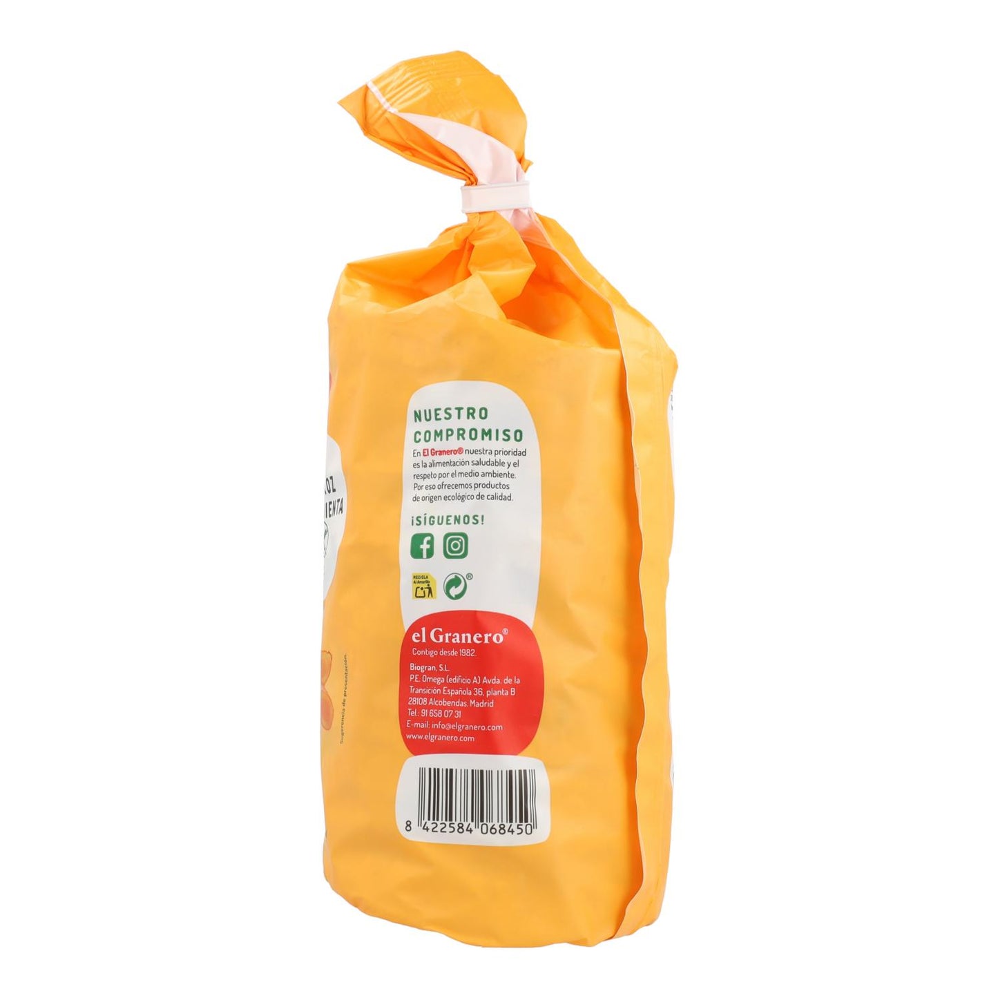 Bolinhos de arroz biológico sem glúten com curcuma e pimenta da El Granero, 115 g