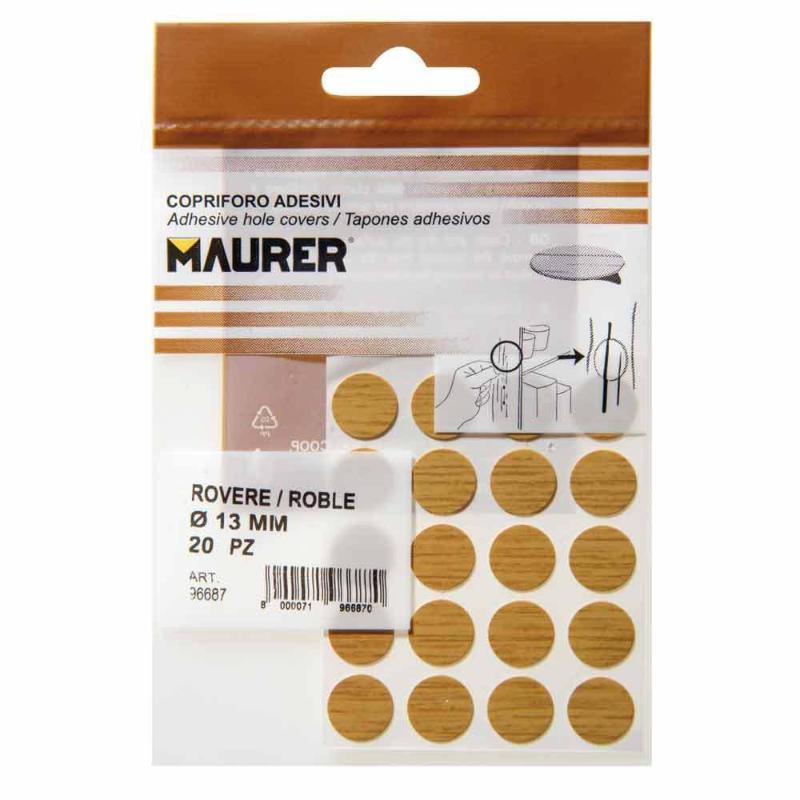 Tapatornillos Adhesivos Roble (blister 20 Unidades)
