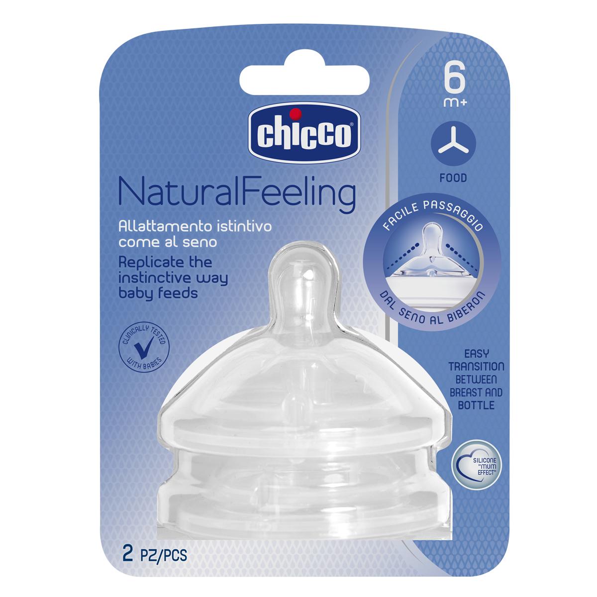 Chicco NaturalFeeling Chupeta para Bebé, 2 unidades, 6 meses ou mais